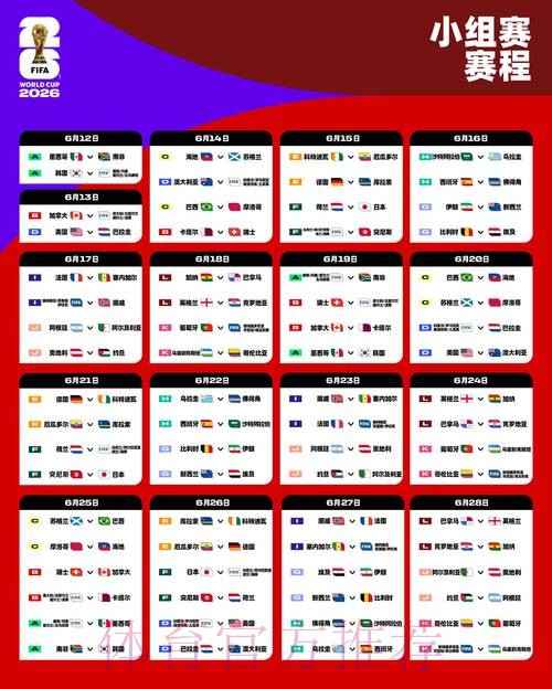 世界杯赛程详细 世界杯赛程详细